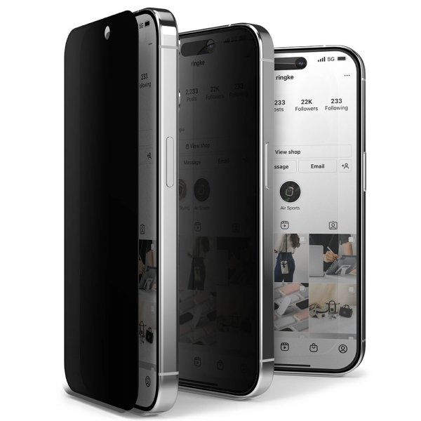 Ringke iPhone 15 Pro Skärmskydd Privacy Tempered Glass Installation Jig