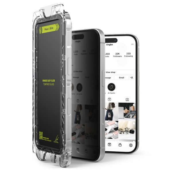 Ringke iPhone 16 Pro Max Skärmskydd Easy Slide Privacy 2-pack