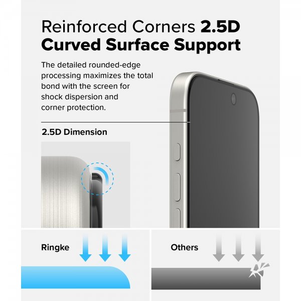 Ringke iPhone 16 Pro Max Skärmskydd Easy Slide Privacy 2-pack