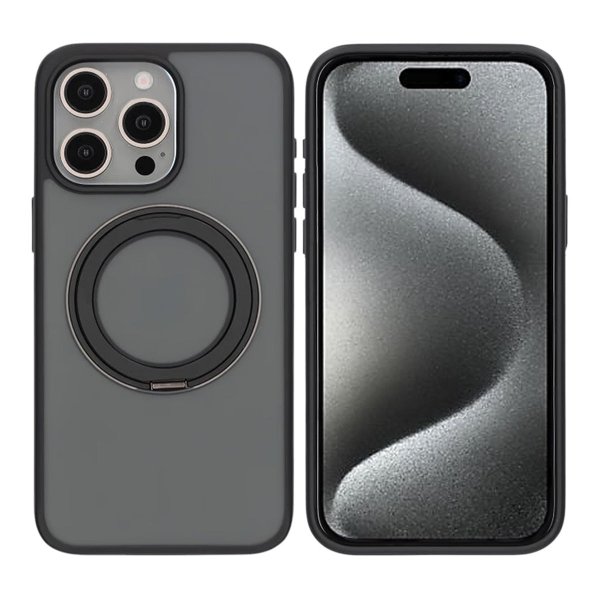 iPhone 15 Pro Max Skal Roterbart MagSafe Stativ Svart