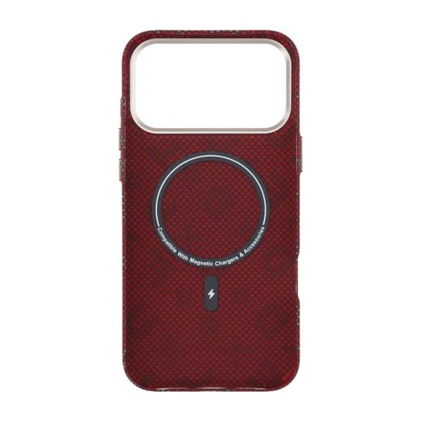 iPhone 17 Pro Max Skal Aramidfiber MagSafe Text Röd