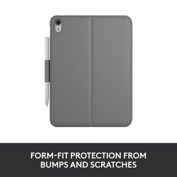 Logitech iPad 10.9 (gen 10)/iPad 11 (A16) Fodral med Tangentbord Slim Folio Oxford Grey Nordic