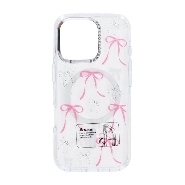 iPhone 16 Pro Max Skal Mönster MagSafe Rosett