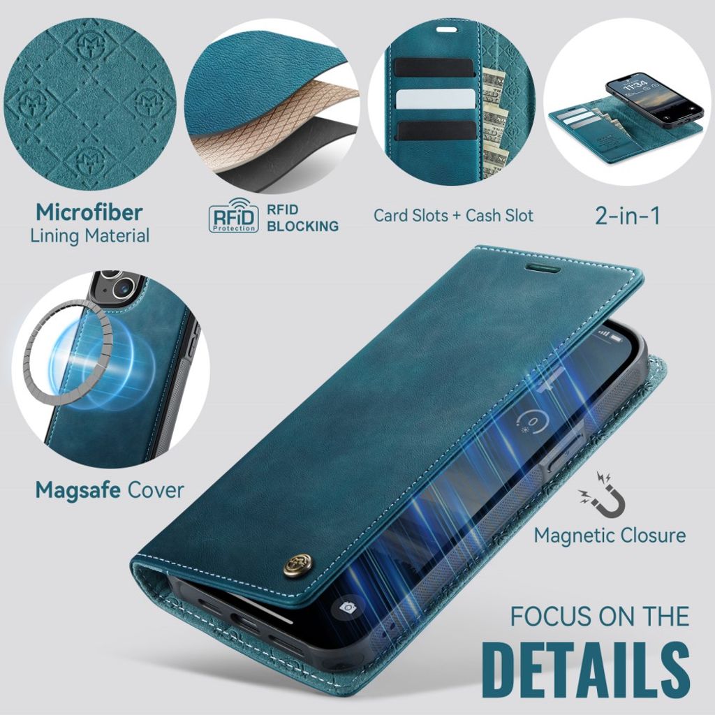 CaseMe iPhone 14 Plus/iPhone 15 Plus Fodral C49 Series Grön