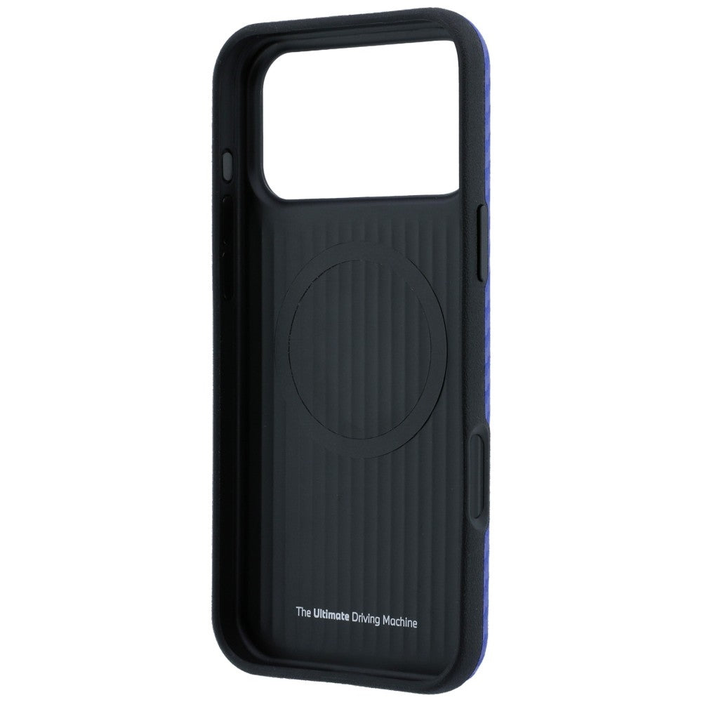 BMW iPhone 17 Pro Max/iPhone 18 Pro Max Skal M Carbon Metal Logo Blå