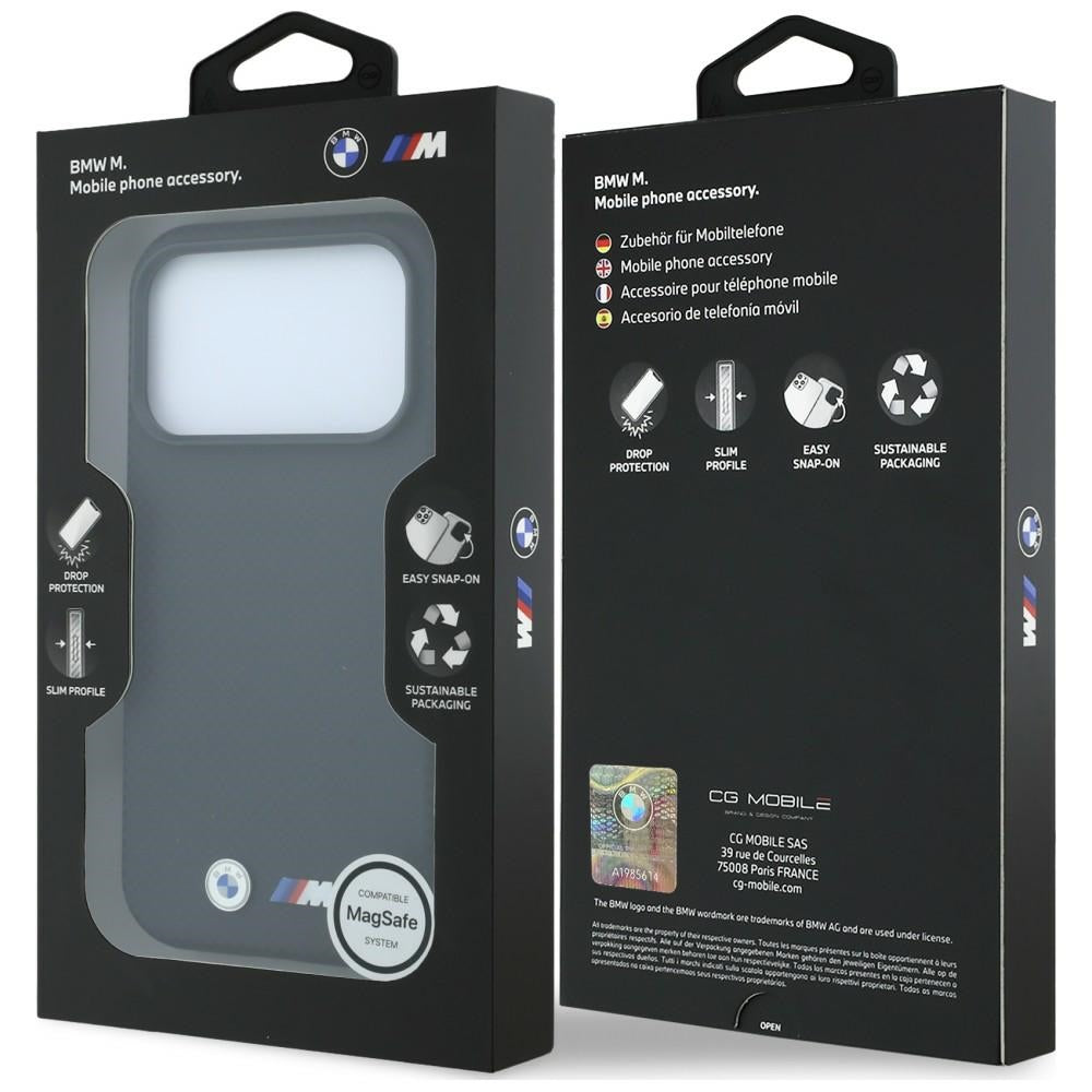 BMW iPhone 17 Pro Max/iPhone 18 Pro Max Skal M Quadrille Kevlar Metal Logo Svart