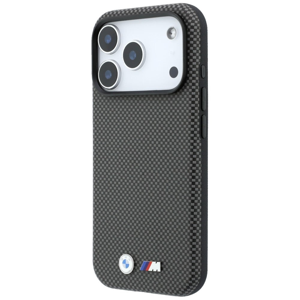 BMW iPhone 17 Pro Max/iPhone 18 Pro Max Skal M Quadrille Kevlar Metal Logo Grå