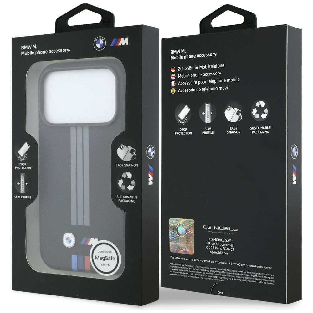 BMW iPhone 17 Pro/iPhone 18 Pro Skal M Quadrille Kevlar Tricolor Lines Svart