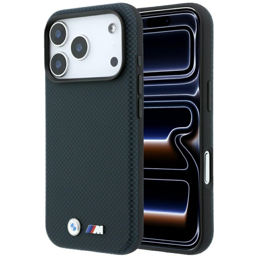 BMW iPhone 17 Pro/iPhone 18 Pro Skal M Quadrille Kevlar Metal Logo Navy
