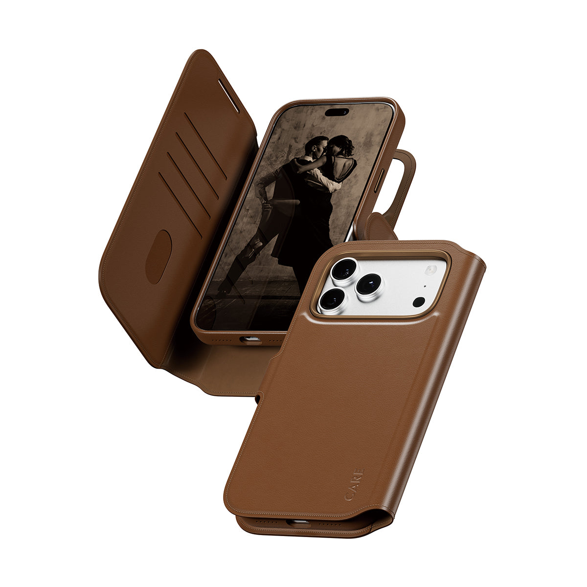 CARE by PanzerGlass iPhone 17 Pro Max/iPhone 18 Pro Max Fodral Tango Wallet MagSafe Brun