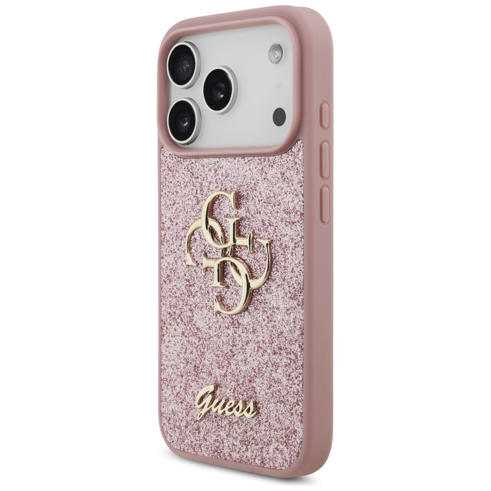 Guess iPhone 17 Pro/iPhone 18 Pro Skal Fixed Glitter Rosa