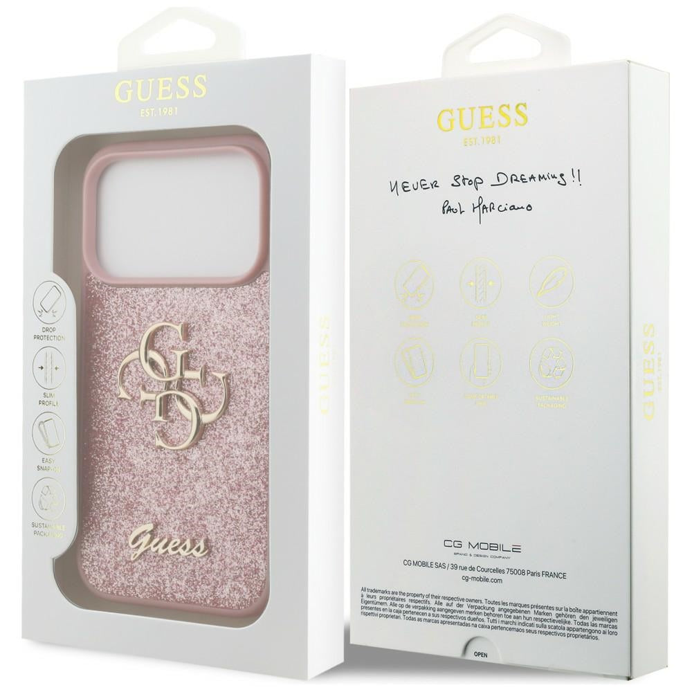Guess iPhone 17 Pro/iPhone 18 Pro Skal Fixed Glitter Rosa