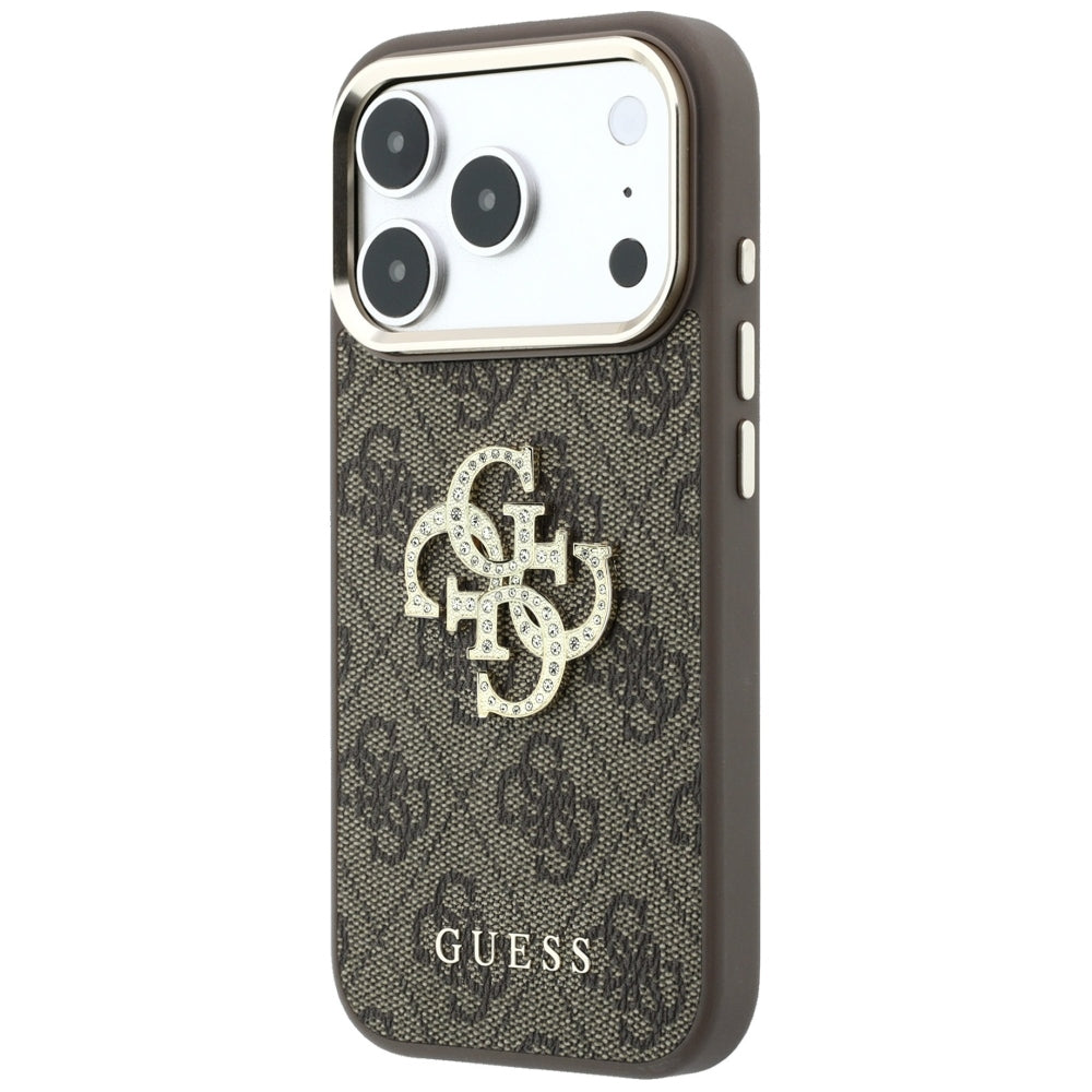 Guess iPhone 17 Pro Max/iPhone 18 Pro Max Skal 4G Strass Logo Brun