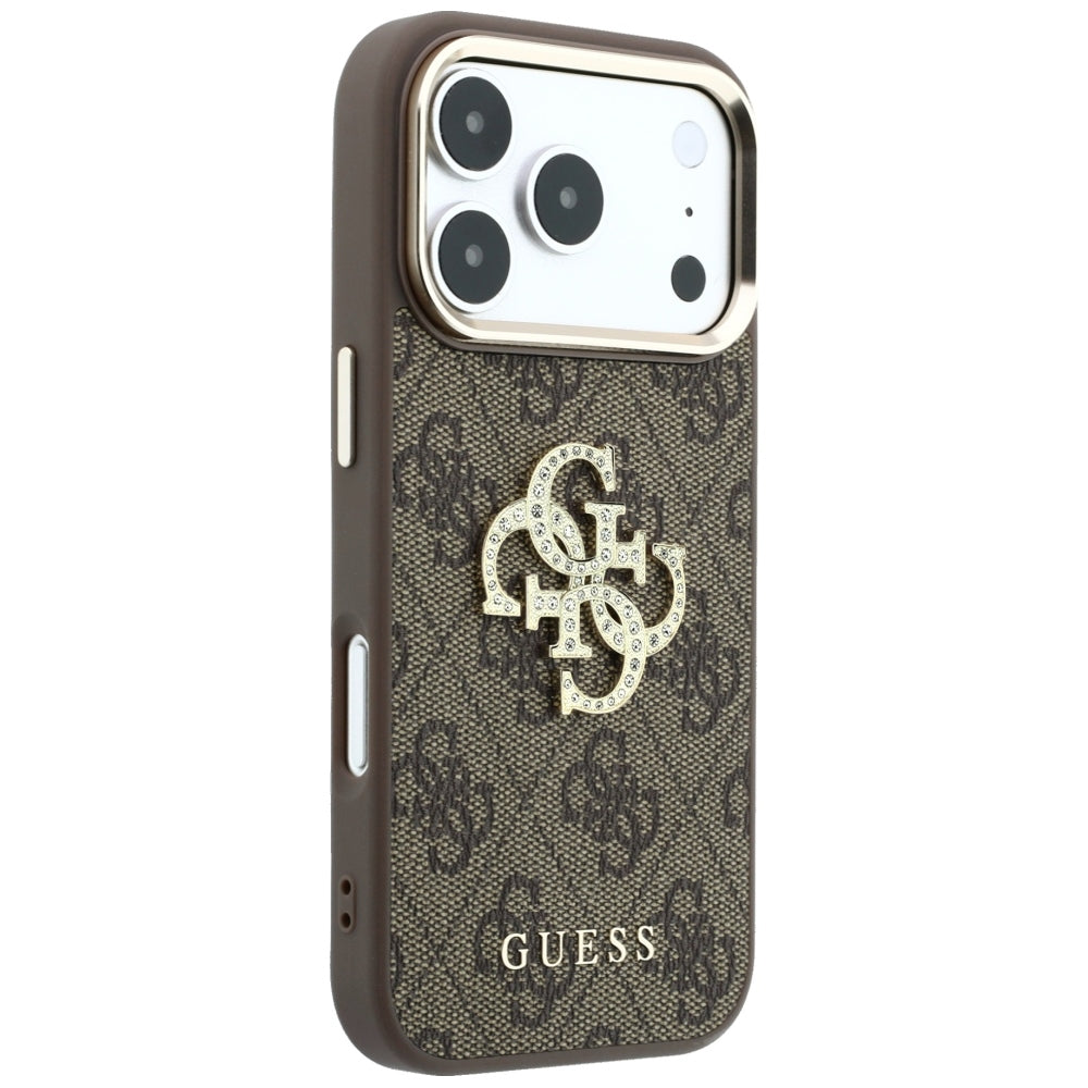 Guess iPhone 17 Pro Max/iPhone 18 Pro Max Skal 4G Strass Logo Brun