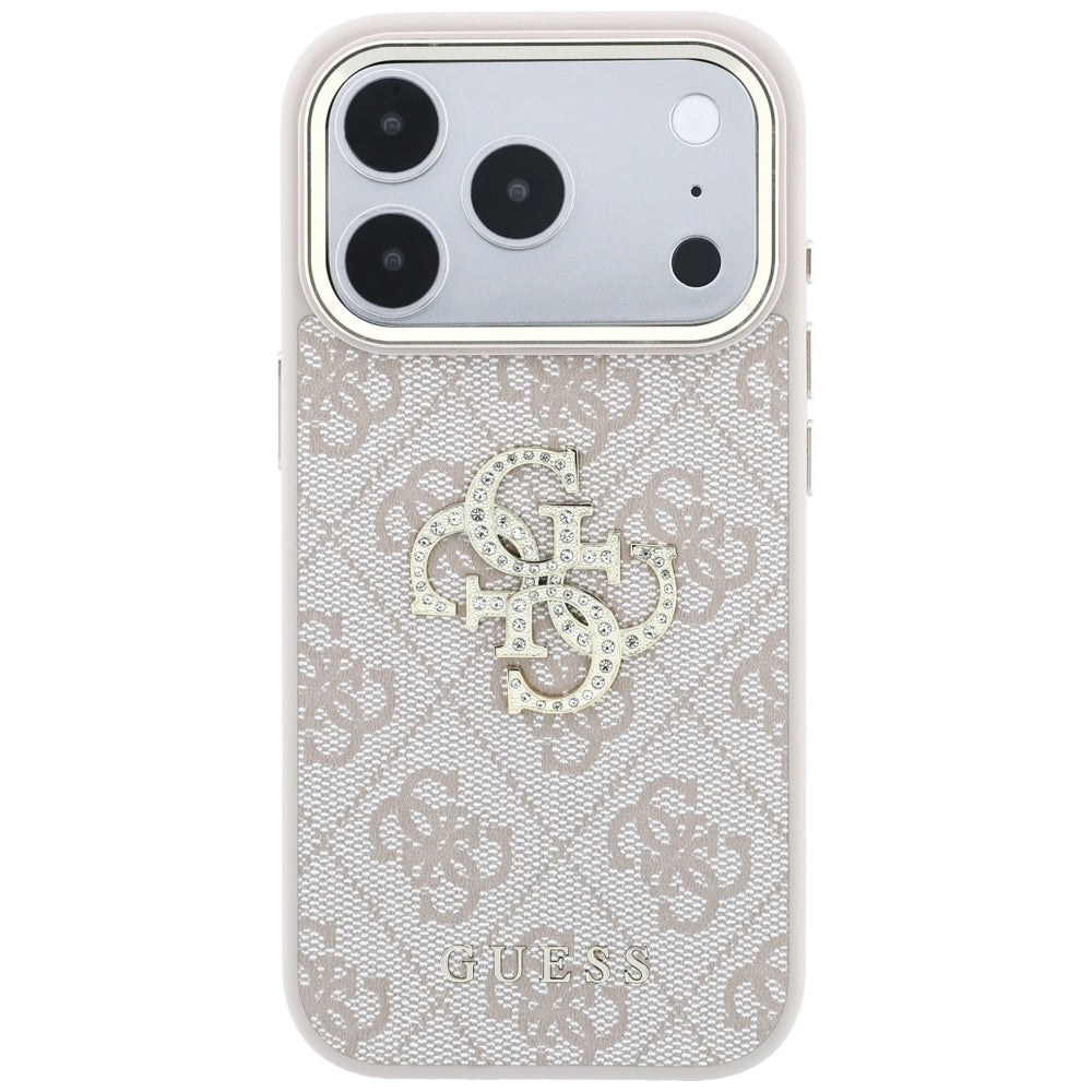 Guess iPhone 17 Pro/iPhone 18 Pro Skal 4G Strass Logo Rosa