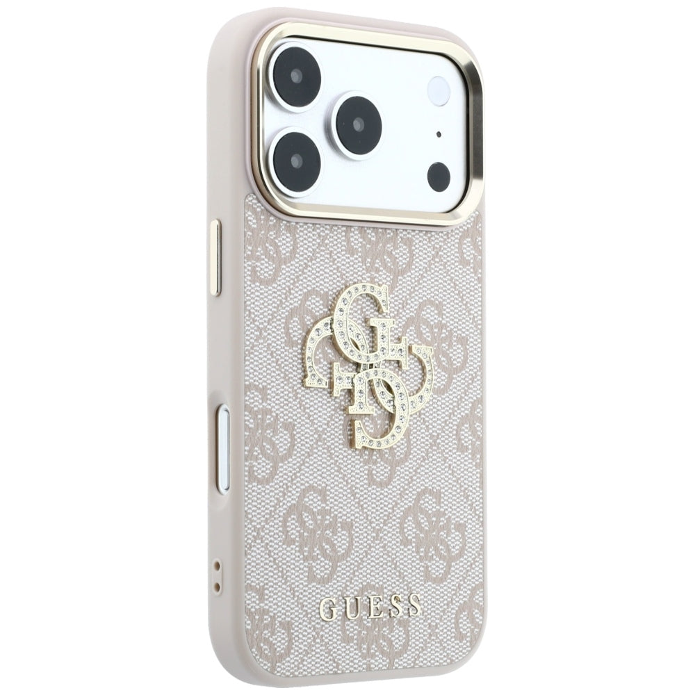 Guess iPhone 17 Pro/iPhone 18 Pro Skal 4G Strass Logo Rosa