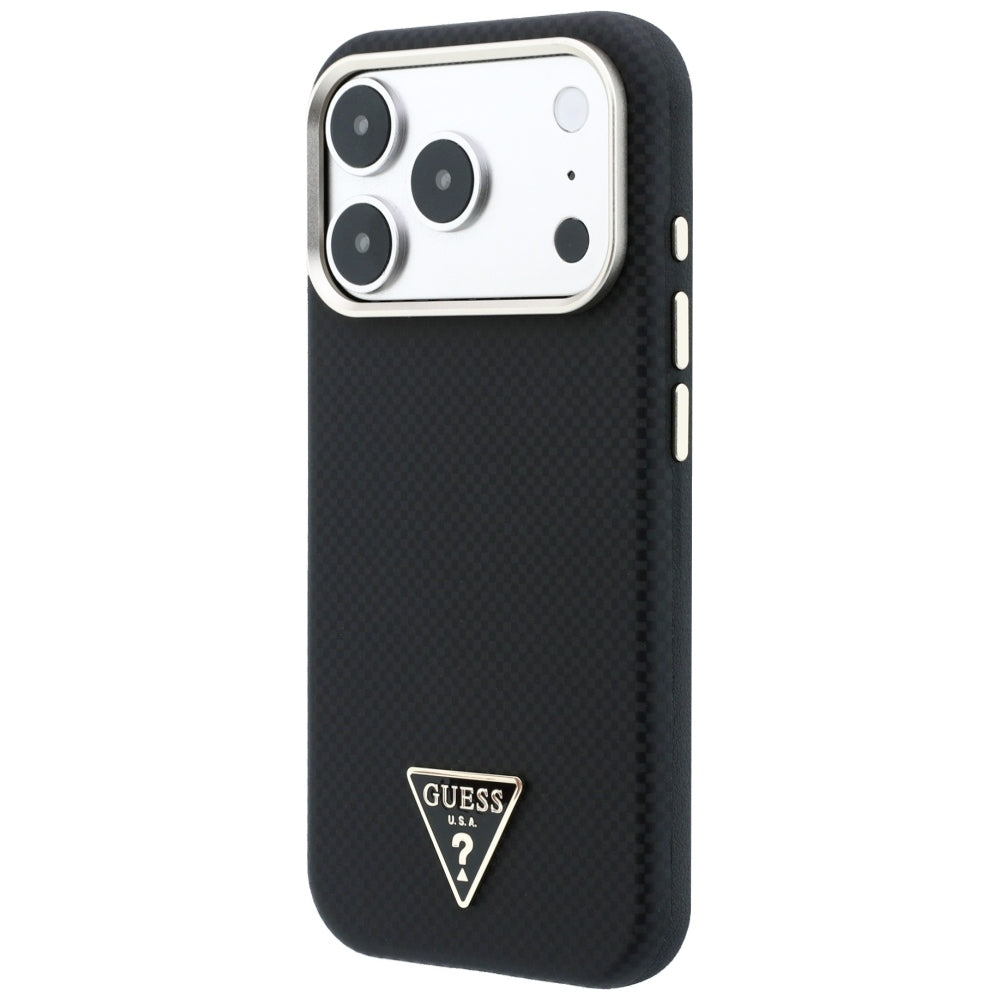 Guess iPhone 17 Pro/iPhone 18 Pro Skal Kevlar Triangle Logo Svart