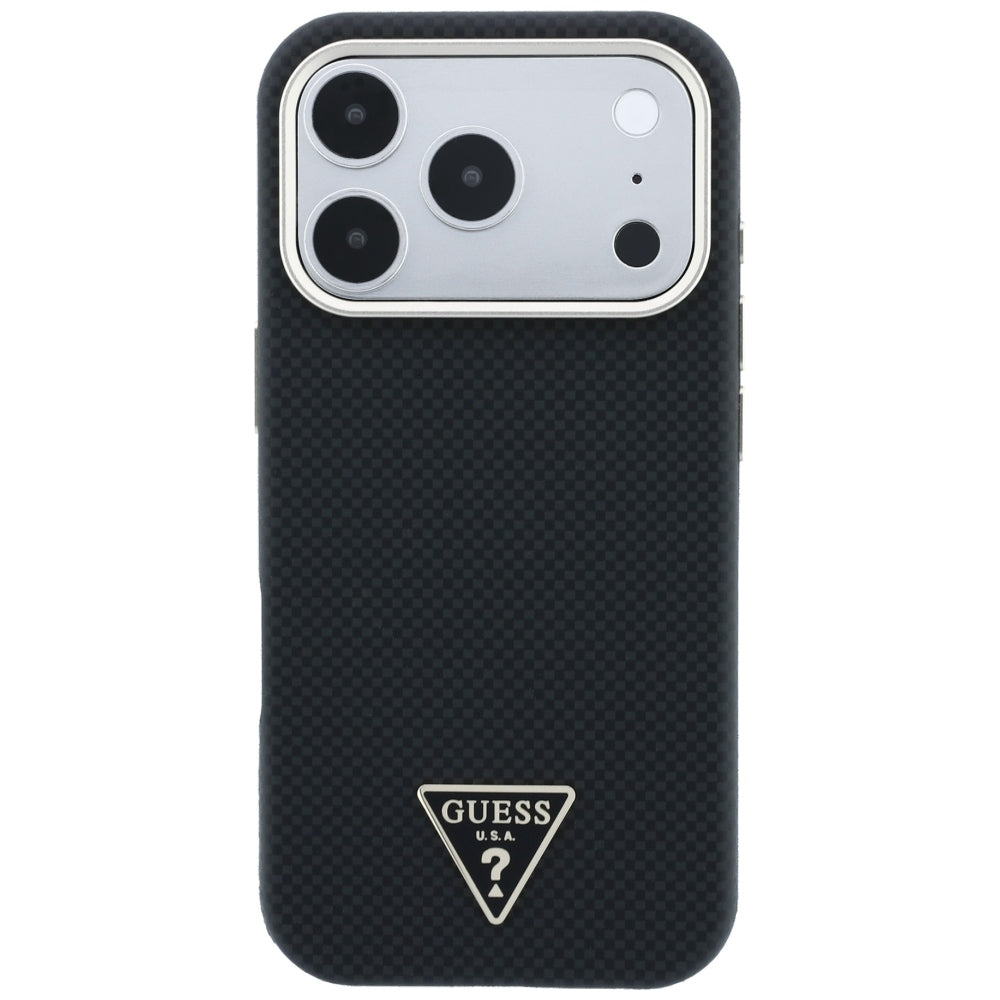 Guess iPhone 17 Pro/iPhone 18 Pro Skal Kevlar Triangle Logo Svart