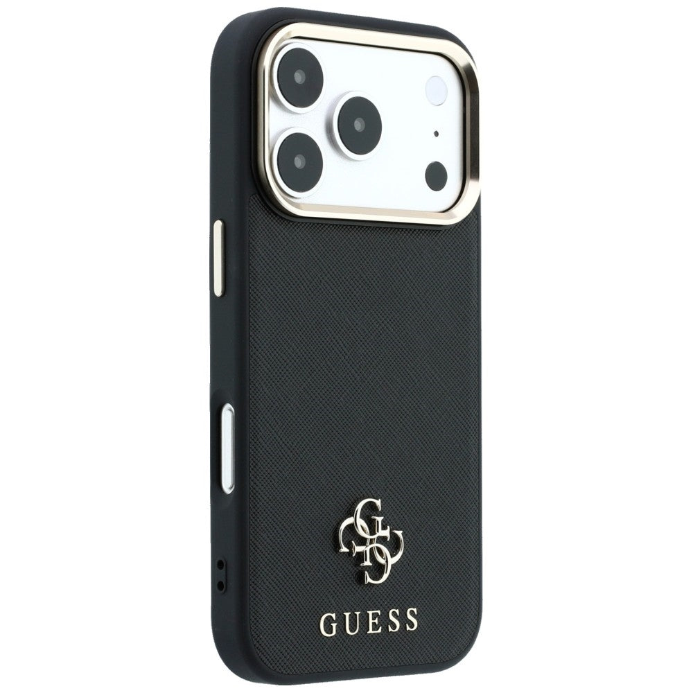 Guess iPhone 17 Pro Max/iPhone 18 Pro Max Skal Saffiano 4G Classic Logo Svart