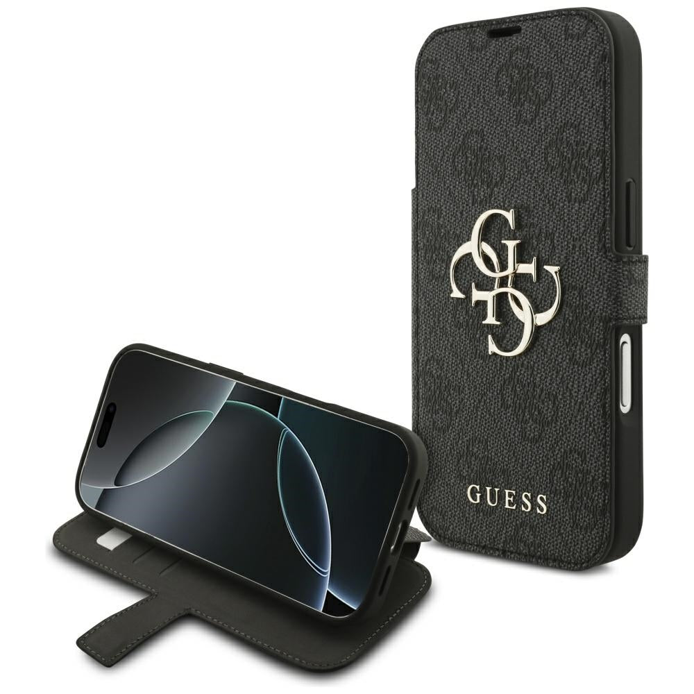 Guess iPhone 17 Pro/iPhone 18 Pro Fodral Book 4G Metal Logo Svart