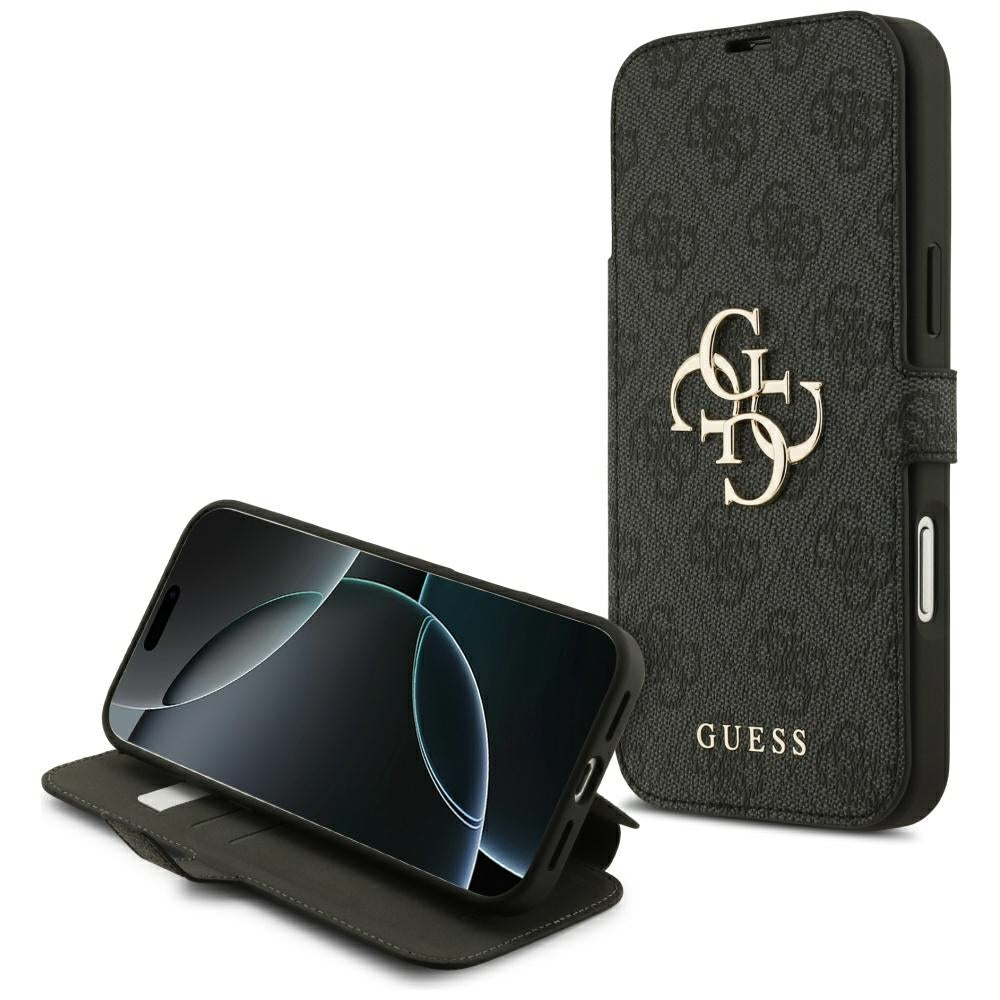 Guess iPhone 17 Pro Max/iPhone 18 Pro Max Fodral Book 4G Metal Logo Svart