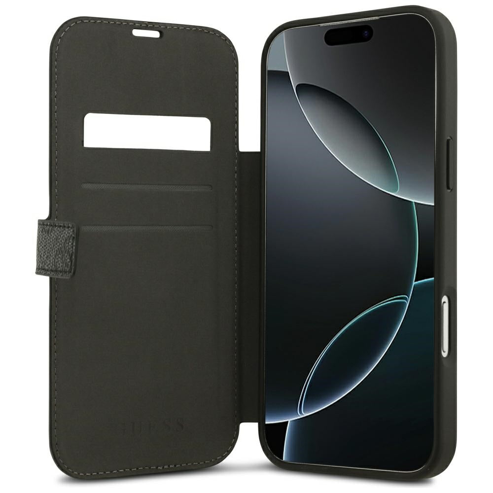Guess iPhone 17 Pro Max/iPhone 18 Pro Max Fodral Book 4G Metal Logo Svart