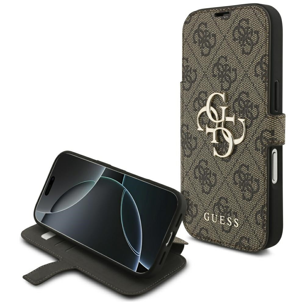 Guess iPhone 17 Pro/iPhone 18 Pro Fodral Book 4G Metal Logo Brun