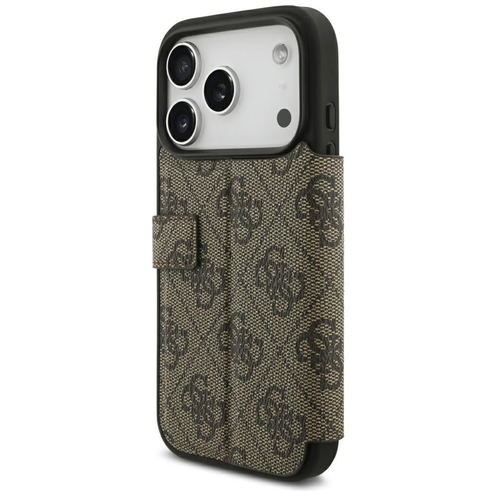 Guess iPhone 17 Pro/iPhone 18 Pro Fodral Book 4G Metal Logo Brun