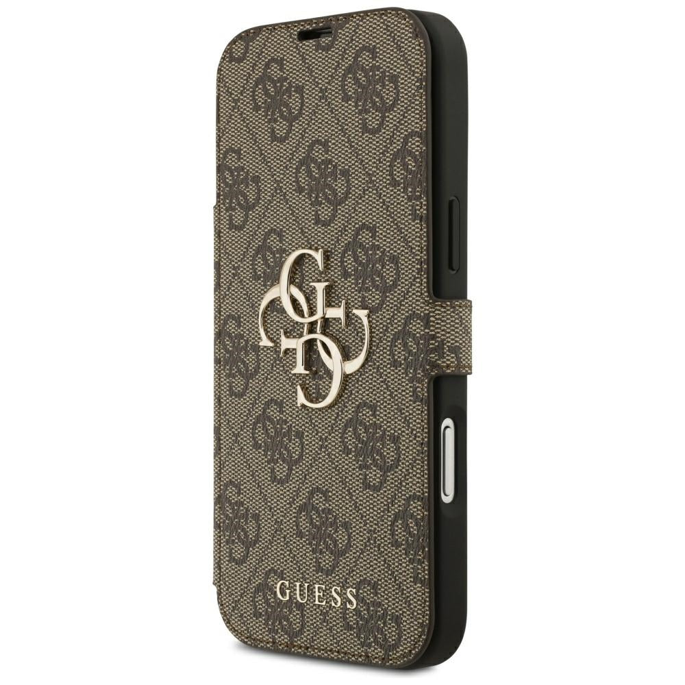 Guess iPhone 17 Pro Max/iPhone 18 Pro Max Fodral Book 4G Metal Logo Brun