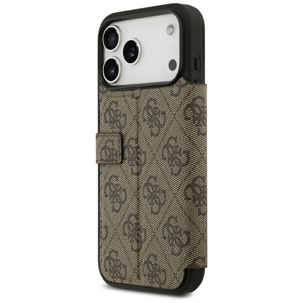 Guess iPhone 17 Pro Max/iPhone 18 Pro Max Fodral Book 4G Metal Logo Brun