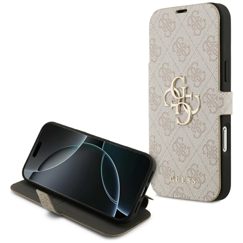 Guess iPhone 17 Pro Max/iPhone 18 Pro Max Fodral Book 4G Metal Logo Rosa
