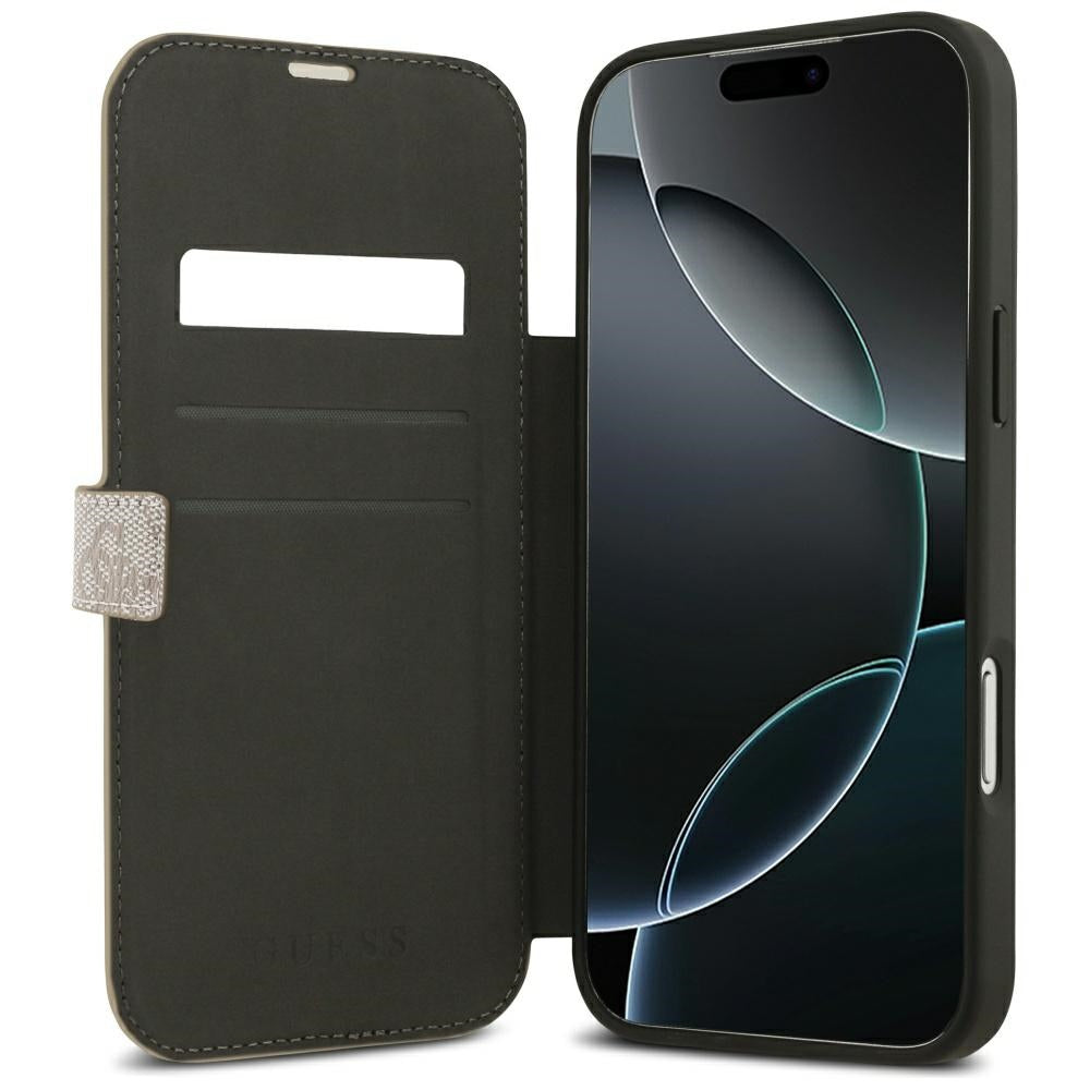 Guess iPhone 17 Pro Max/iPhone 18 Pro Max Fodral Book 4G Metal Logo Rosa