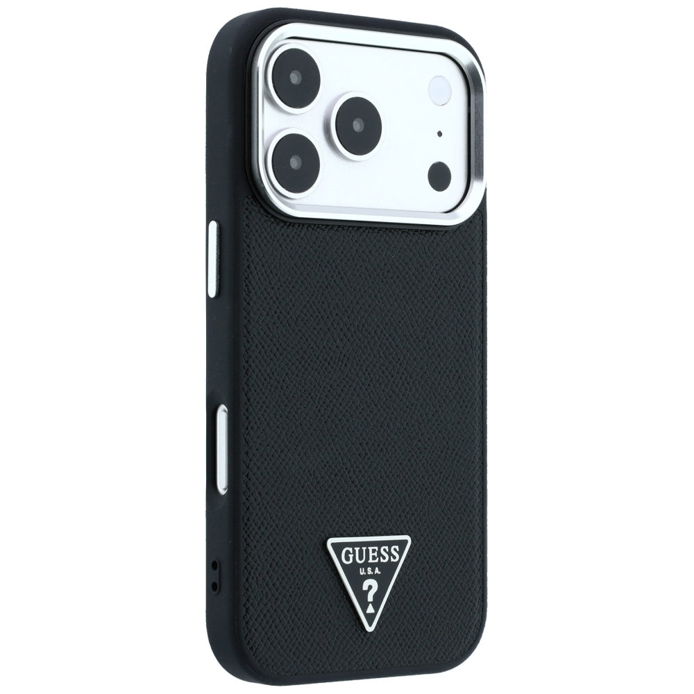 Guess iPhone 17 Pro/iPhone 18 Pro Skal Grained Triangle Logo Svart