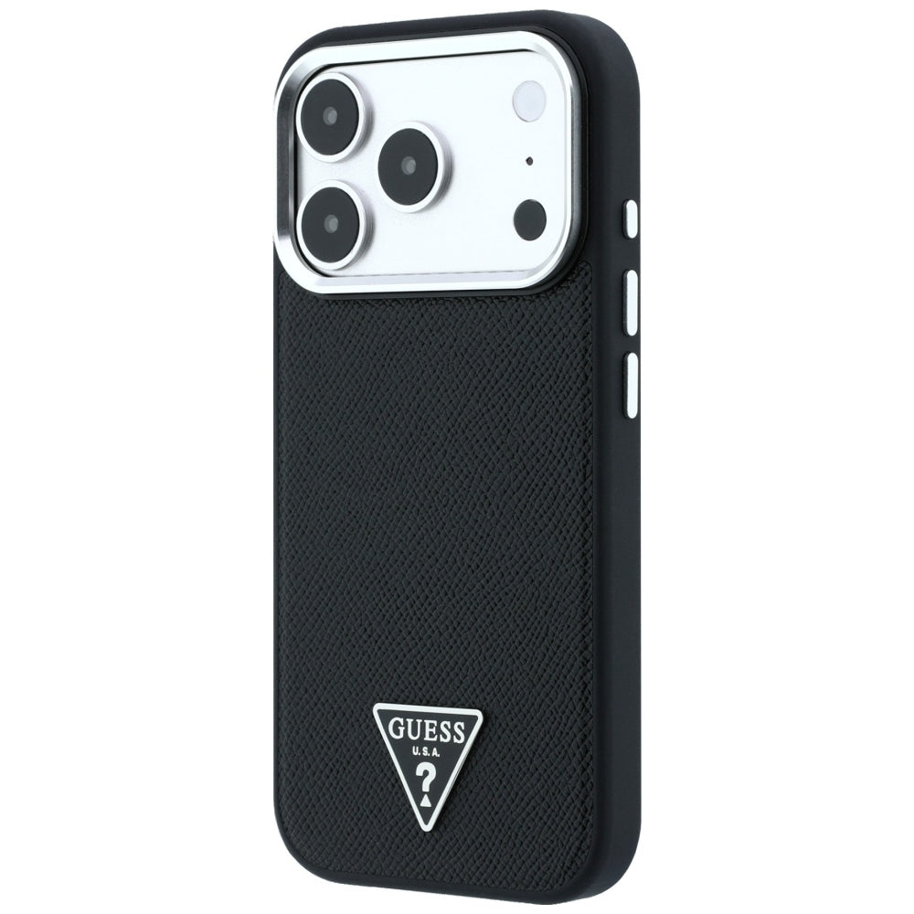 Guess iPhone 17 Pro Max/iPhone 18 Pro Max Skal Grained Triangle Logo Svart