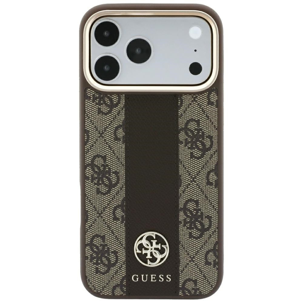 Guess iPhone 17 Pro/iPhone 18 Pro Skal 4G Stripe Classic Logos Brun