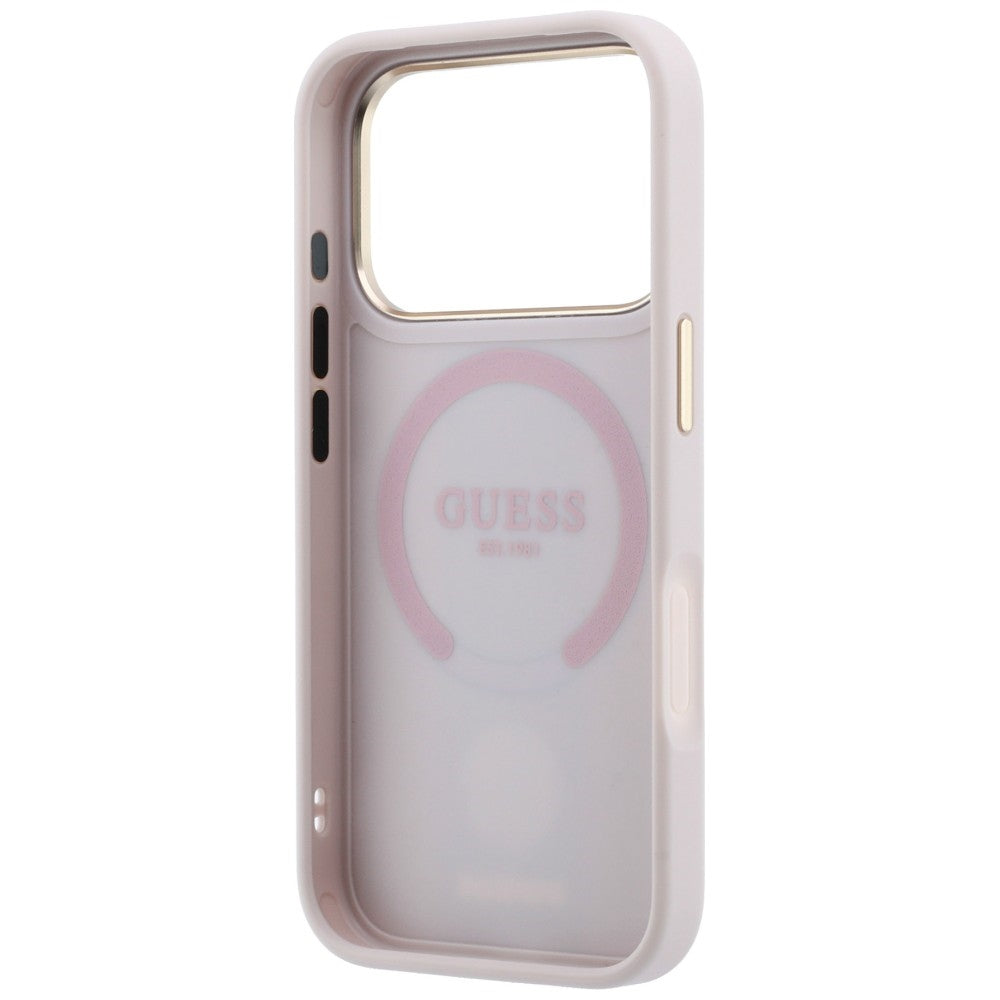 Guess iPhone 17 Pro/iPhone 18 Pro Skal 4G Stripe Classic Logos Rosa