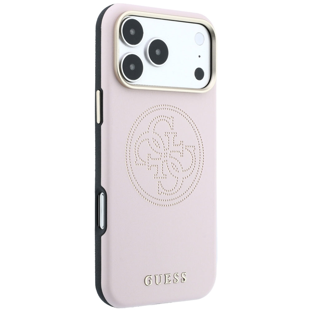 Guess iPhone 17 Pro Max/iPhone 18 Pro Max Skal Perforated 4G Gold Logo Rosa
