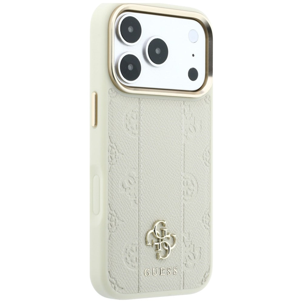 Guess iPhone 17 Pro/iPhone 18 Pro Skal Stripe Peony 4G Logo Beige