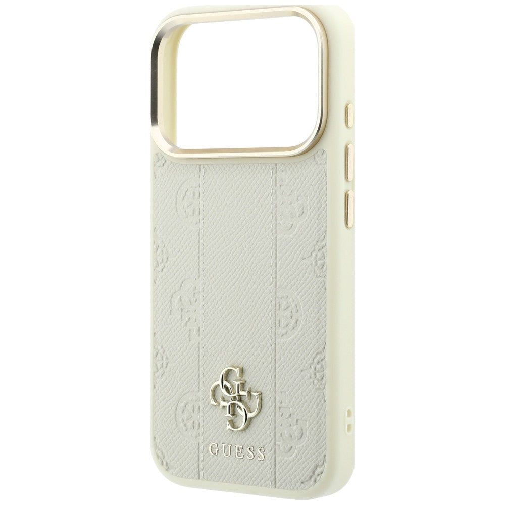 Guess iPhone 17 Pro Max/iPhone 18 Pro Max Skal Stripe Peony 4G Logo Beige