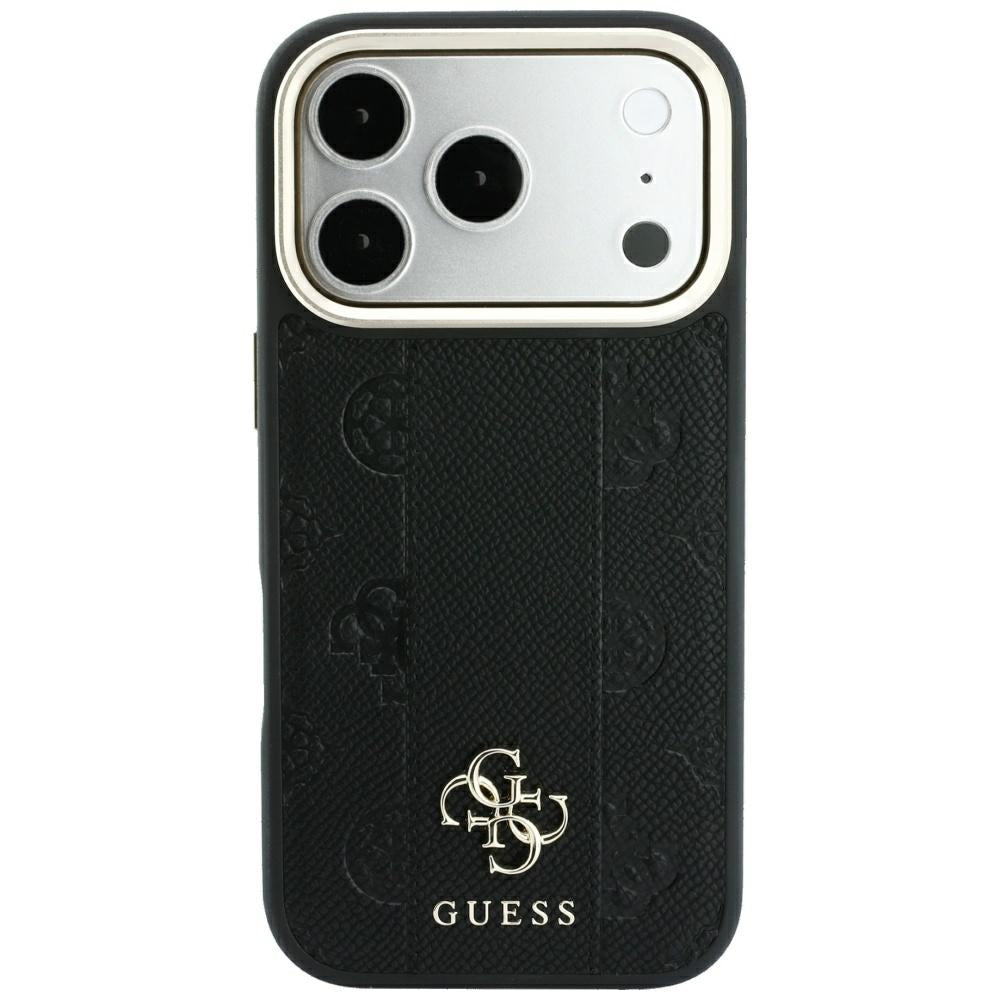 Guess iPhone 17 Pro/iPhone 18 Pro Skal Stripe Peony 4G Logo Svart
