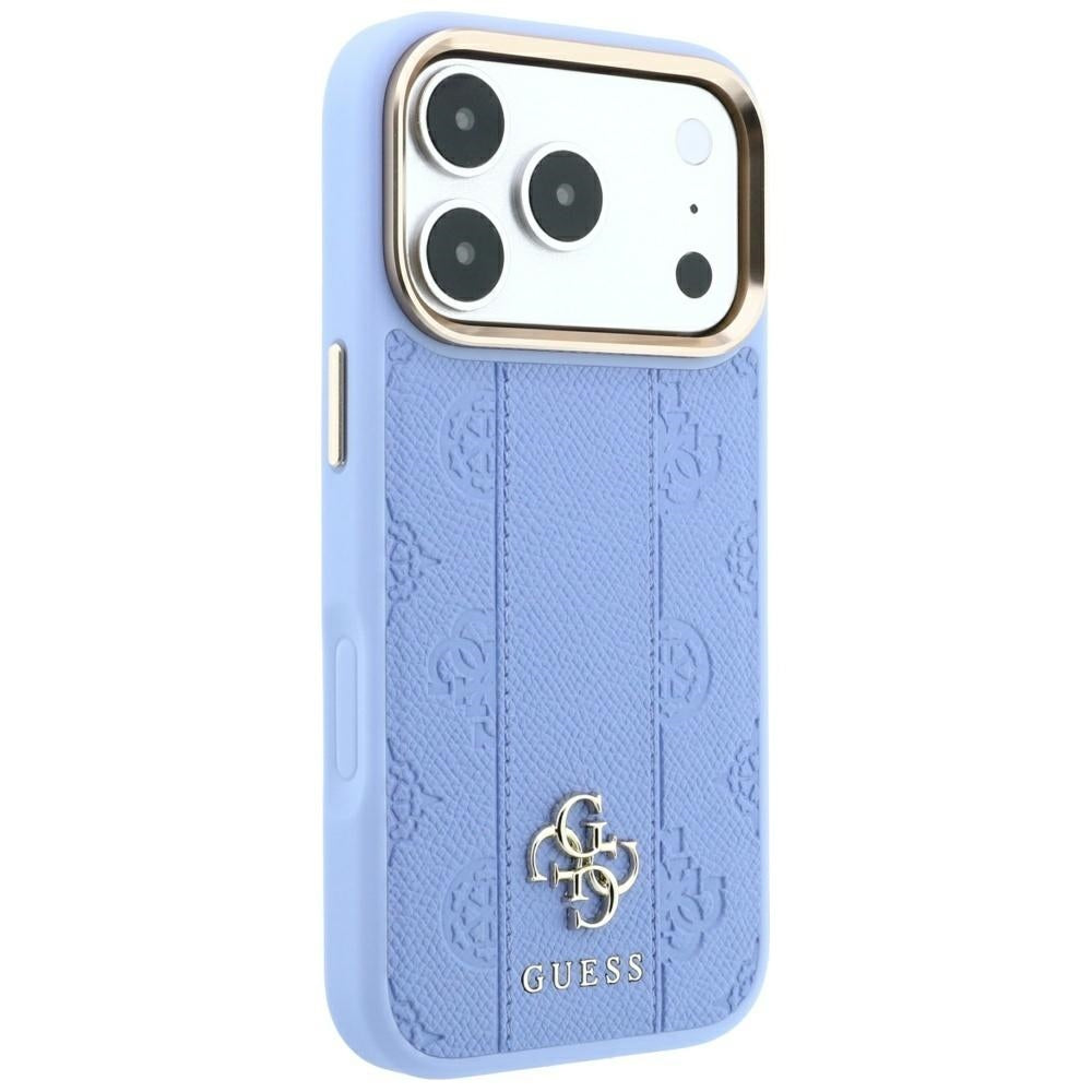 Guess iPhone 17 Pro/iPhone 18 Pro Skal Stripe Peony 4G Logo Blå