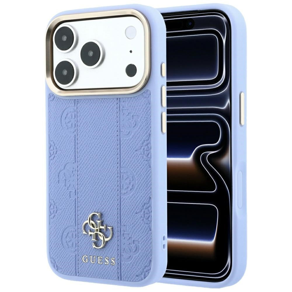 Guess iPhone 17 Pro/iPhone 18 Pro Skal Stripe Peony 4G Logo Blå