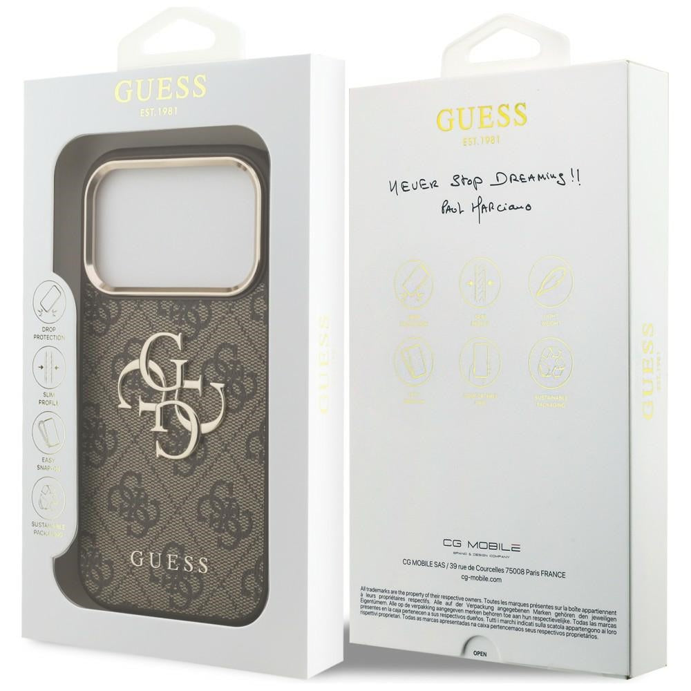 Guess iPhone 17 Pro/iPhone 18 Pro Skal 4G Classic Logo Brun