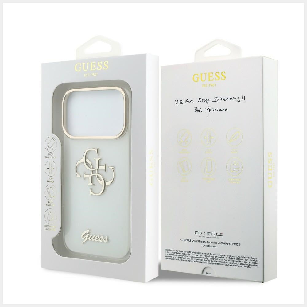 Guess iPhone 17 Pro Max/iPhone 18 Pro Max Skal 4G Script Vit