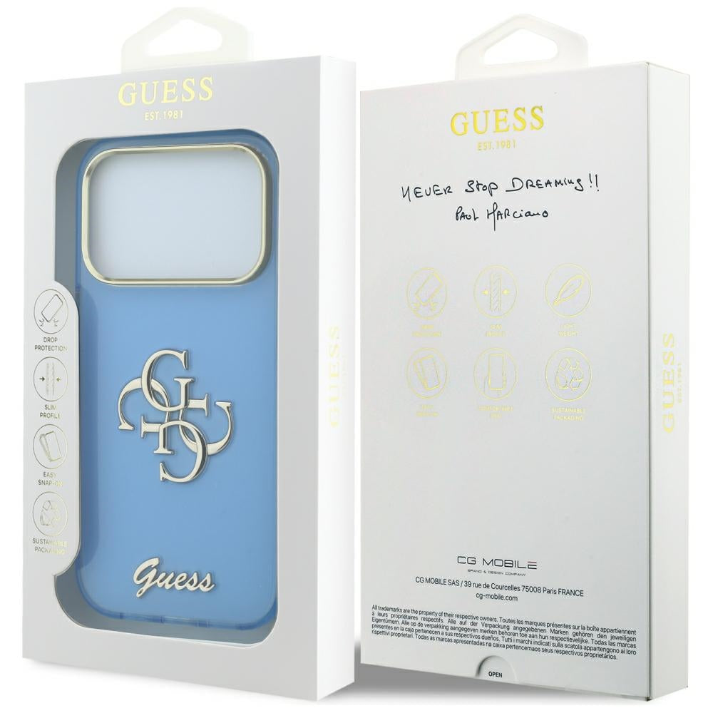 Guess iPhone 17 Pro/iPhone 18 Pro Skal 4G Script Blå