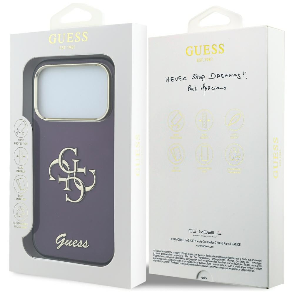Guess iPhone 17 Pro/iPhone 18 Pro Skal 4G Script Burgundy