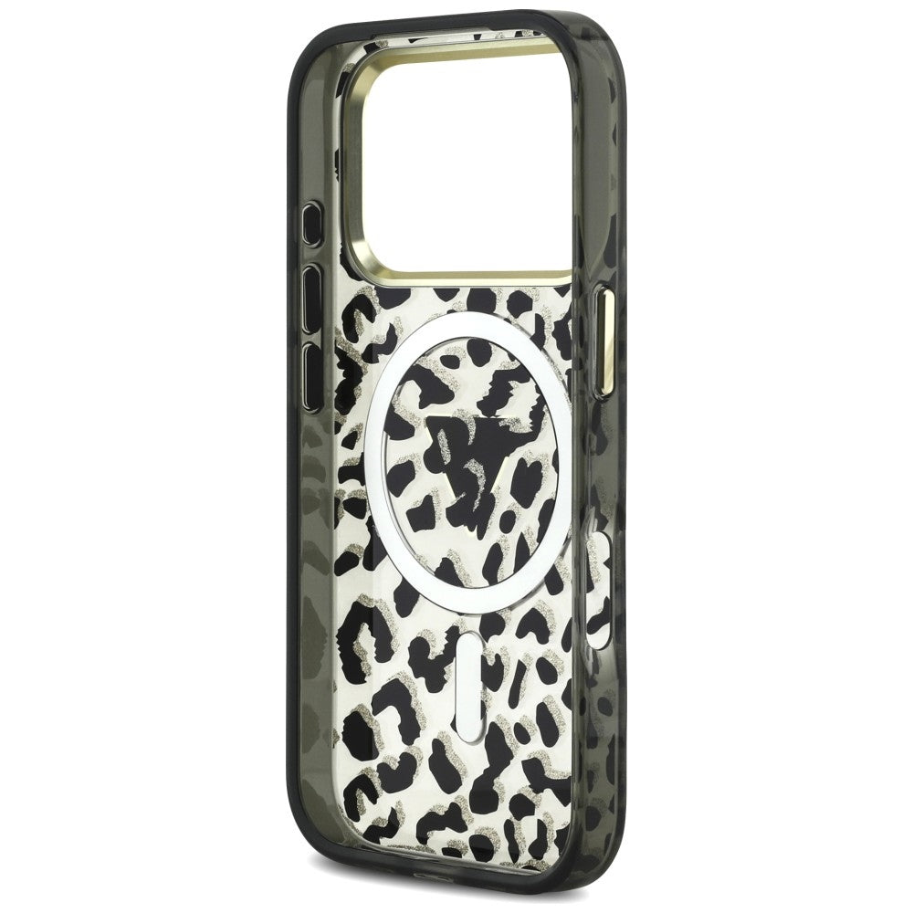Guess iPhone 17 Pro/iPhone 18 Pro Skal Leopard Glitter Svart