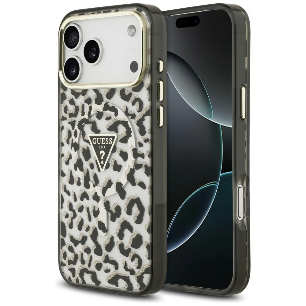 Guess iPhone 17 Pro Max/iPhone 18 Pro Max Skal Leopard Glitter Svart