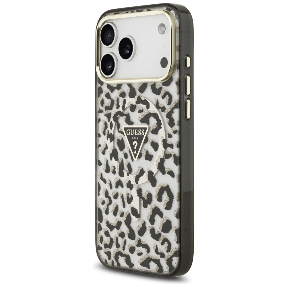 Guess iPhone 17 Pro Max/iPhone 18 Pro Max Skal Leopard Glitter Svart