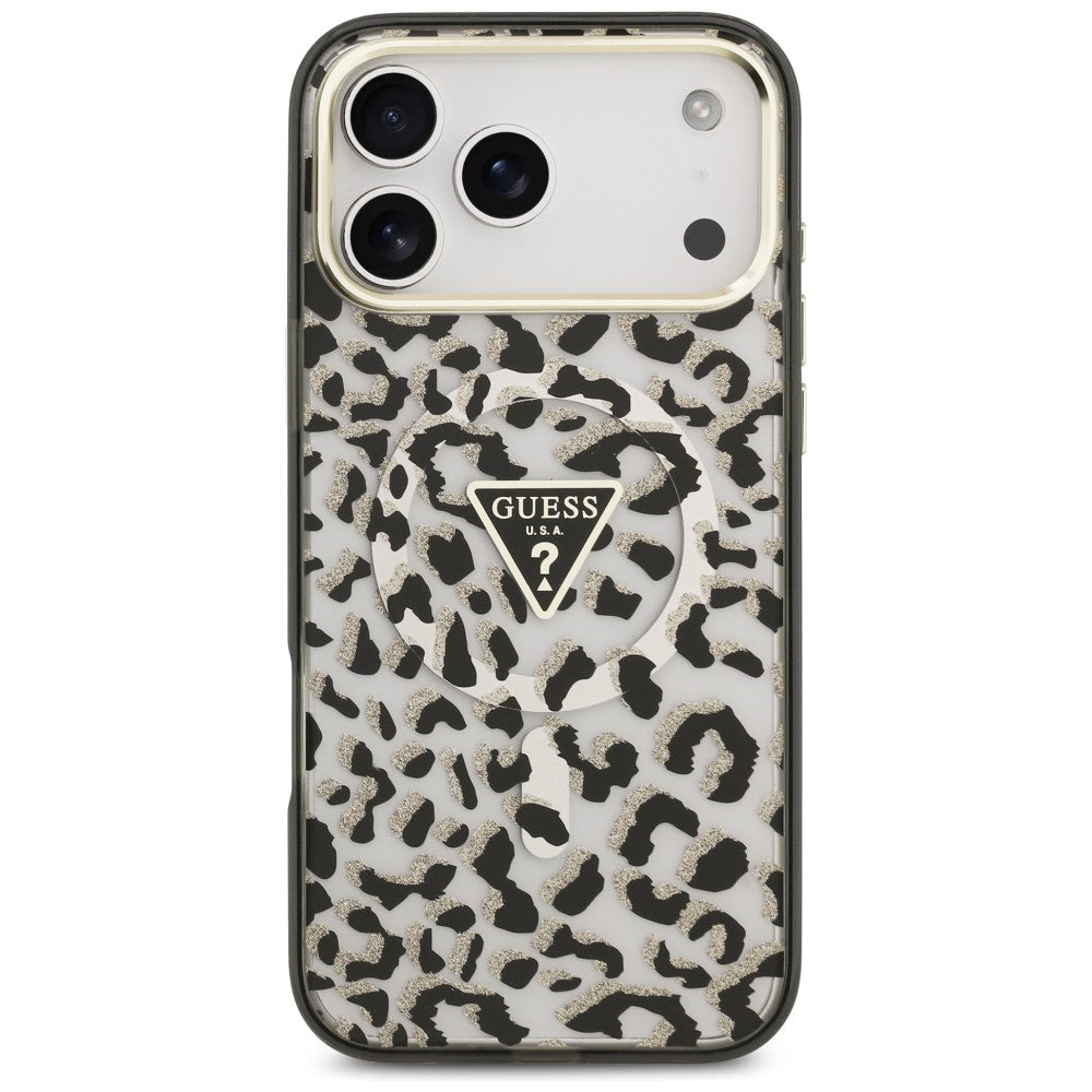 Guess iPhone 17 Pro Max/iPhone 18 Pro Max Skal Leopard Glitter Svart